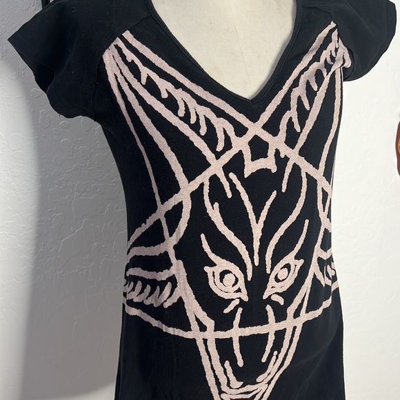 🌙  Kreepsville666 Baphomet Gothic Body Con Dress! 🖤 - Picture 2 of 8